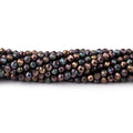 3mm Metallic Chocolate Black Spinel Micro faceted rounds 13 inch 108 beads