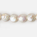 12.5mm Cream White Coin Freshwater Pearls 16 inch 32 pieces A