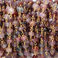 4mm Multi Color Spinel faceted rondelle Vermeil Chain by the foot 39 beads