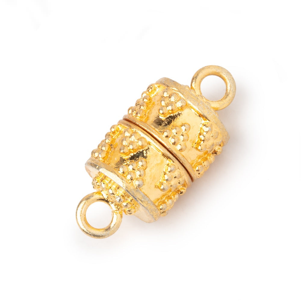 15x11mm 22kt Gold plated Miligrain Triangle Magnetic Clasp 1 piece