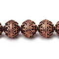 12mm Antiqued Copper Moroccan Round 8 inch 19 Beads