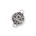 12mm Antiqued Sterling Silver Miligrain Circle Magnetic Clasp 1 piece
