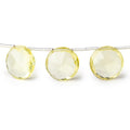 12mm Lemon Quartz Top Drill Faceted Coin Beads 8 inch 13 pieces