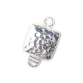 12mm Sterling Silver Box Clasp Square Hammered Design 1 piece