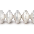 12mm Sterling Silver Plated Copper Brushed Disc 8 inch 27 Beads