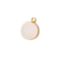 12mm Vermeil Bezel White Drusy Coin Pendant 1 piece