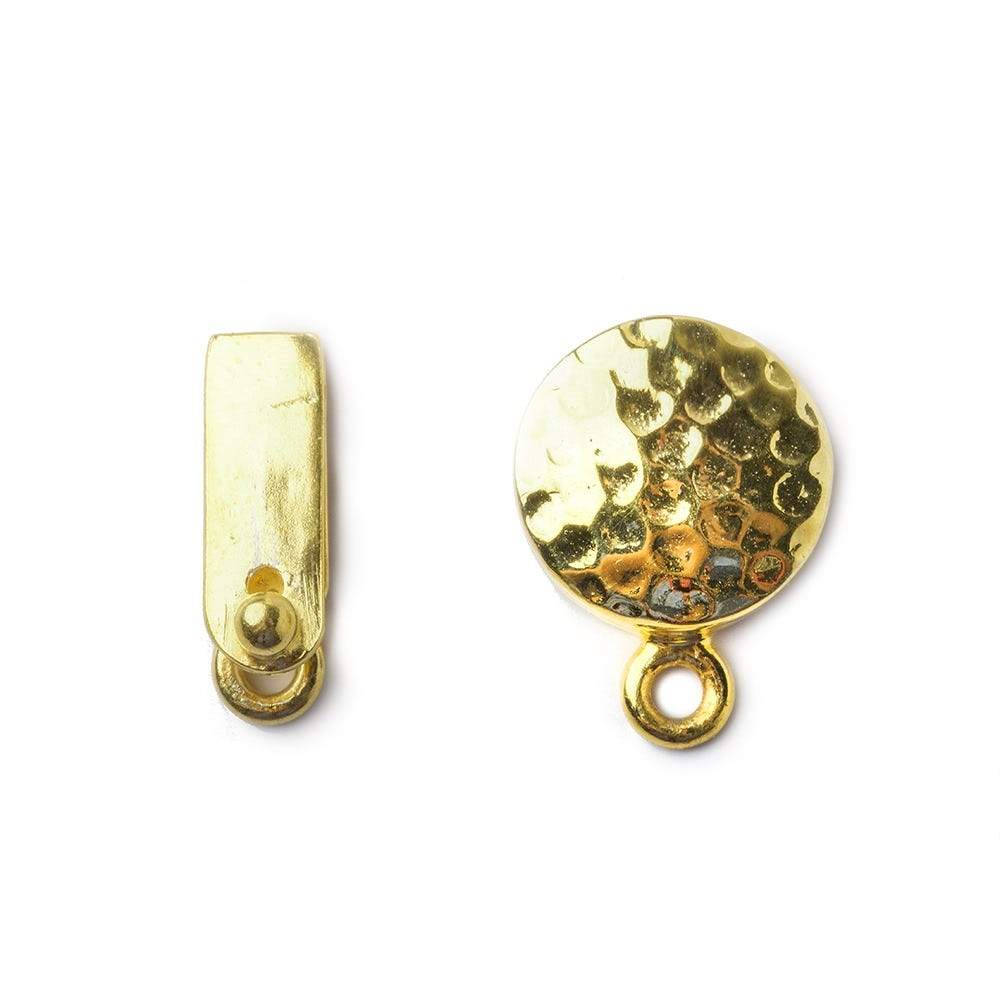 12mm Vermeil  Box Clasp Round Hammered Design 1 piece