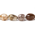12x10-15x10mm Rutilated Quartz plain oval beads 16 inch 31 pieces