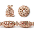 12x10mm Rose Gold plated Copper Filigree Cone 8 inch 18 beads