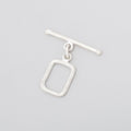 12x10mm Sterling Silver Toggle Rounded Rectangle 1 piece