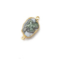 12x10x3mm Gold Leafed Solar Quartz Slice Connector 1 piece