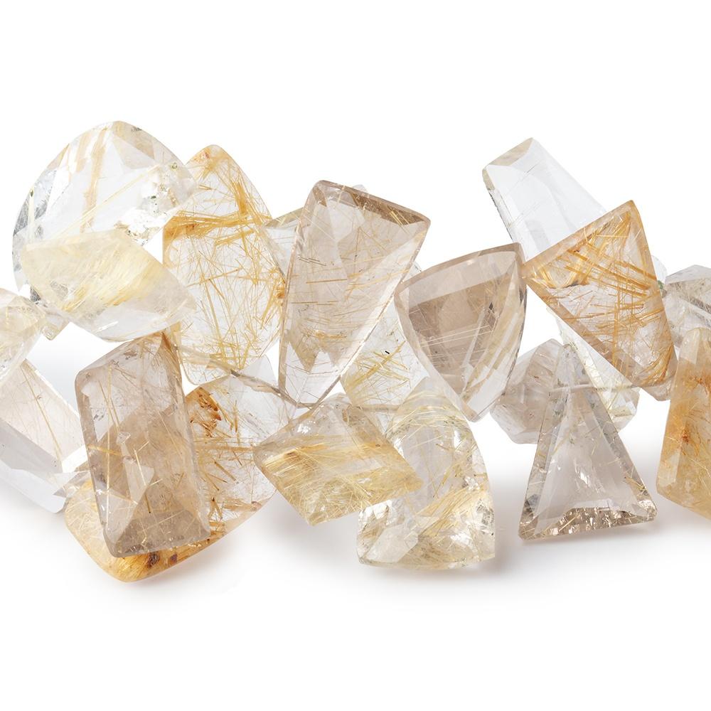 12x11-20x9mm Rutilated Quartz Faceted Multiple Shapes 8 inch 54 Beads AA