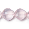12x12-17x17mm Rose Quartz faceted pillow beads 16 inch 30 pieces