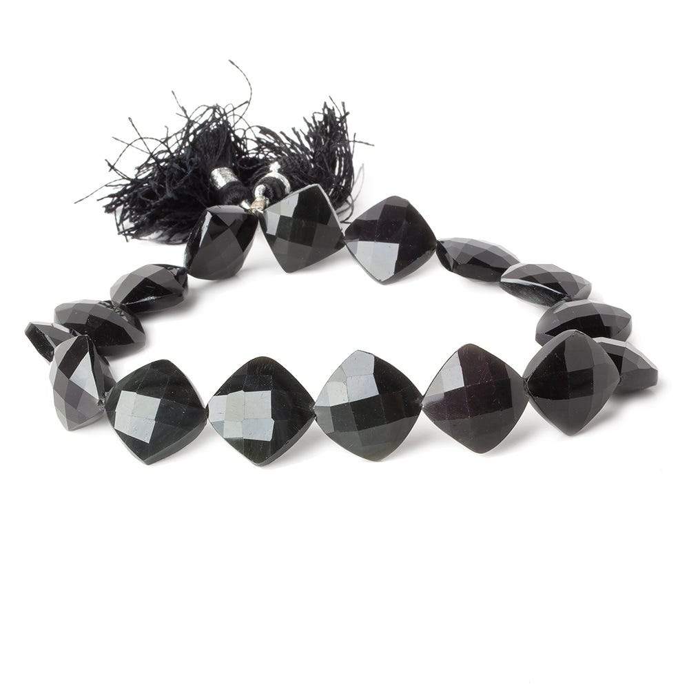 12x12mm - 14x14mm Rainbow Obsidian Straight Drilled Faceted Pillows 10 inch 16 beads