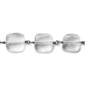 12x12mm Crystal Quartz plain cushions Black Gold plated Chain by the foot