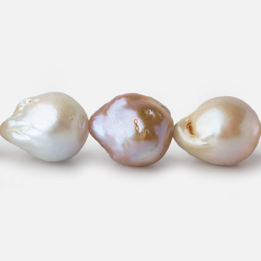 12x13-14x16mm Tri Color Ultra Baroque Freshwater Pearl 16 inch 28 pieces