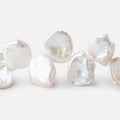 12x15-15x17mm White top drilled Keshi Freshwater Pearls AAA 16 inch 42pcs