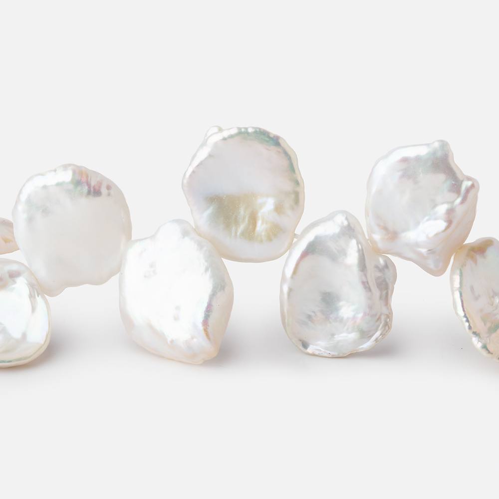 12x15-15x17mm White top drilled Keshi Freshwater Pearls AAA 16 inch 42pcs