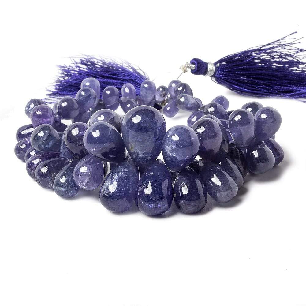 12x6-17x6mm Tanzanite plain tear drop beads 9.5 inch 72 pieces  AA grade