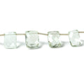 12x7mm-14x10mm Prasiolite Side Drilled Rectangle Beads 8 inch 13 pieces