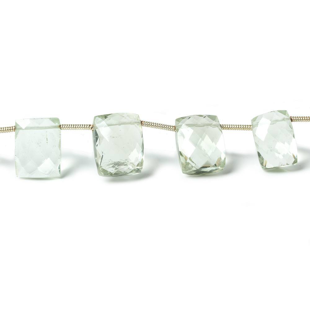 12x7mm-14x10mm Prasiolite Side Drilled Rectangle Beads 8 inch 13 pieces