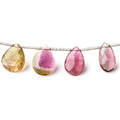 12x8-13x10mm Multi Color Tourmaline Faceted Pear Beads 7 inch 14 pieces