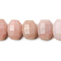 12x9mm Pink Peruvian Opal side drilled Faceted Cushions 6 inch 17 Beads