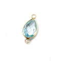 12x9mm Vermeil Bezel Sky Blue Topaz faceted pear Petite Connector 1 piece