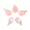 12x9mm Vermeil Wire Wrapped Blush Pink Chalcedony Faceted Pear 1 Focal Pendant