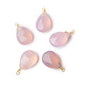 12x9mm Vermeil Wire Wrapped Lilac Pink Chalcedony Faceted Pear 1 Focal Pendant