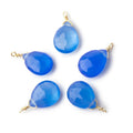 12x9mm Vermeil Wire Wrapped Santorini Chalcedony Faceted Pear 1 Focal Pendant