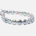 13-13.5mm Silver Coin Freshwater Pearls 16 inch 30 pieces AAA