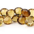 13-16.5mm Multi Quartz Faceted Heart Beads 8 inch 36 pieces