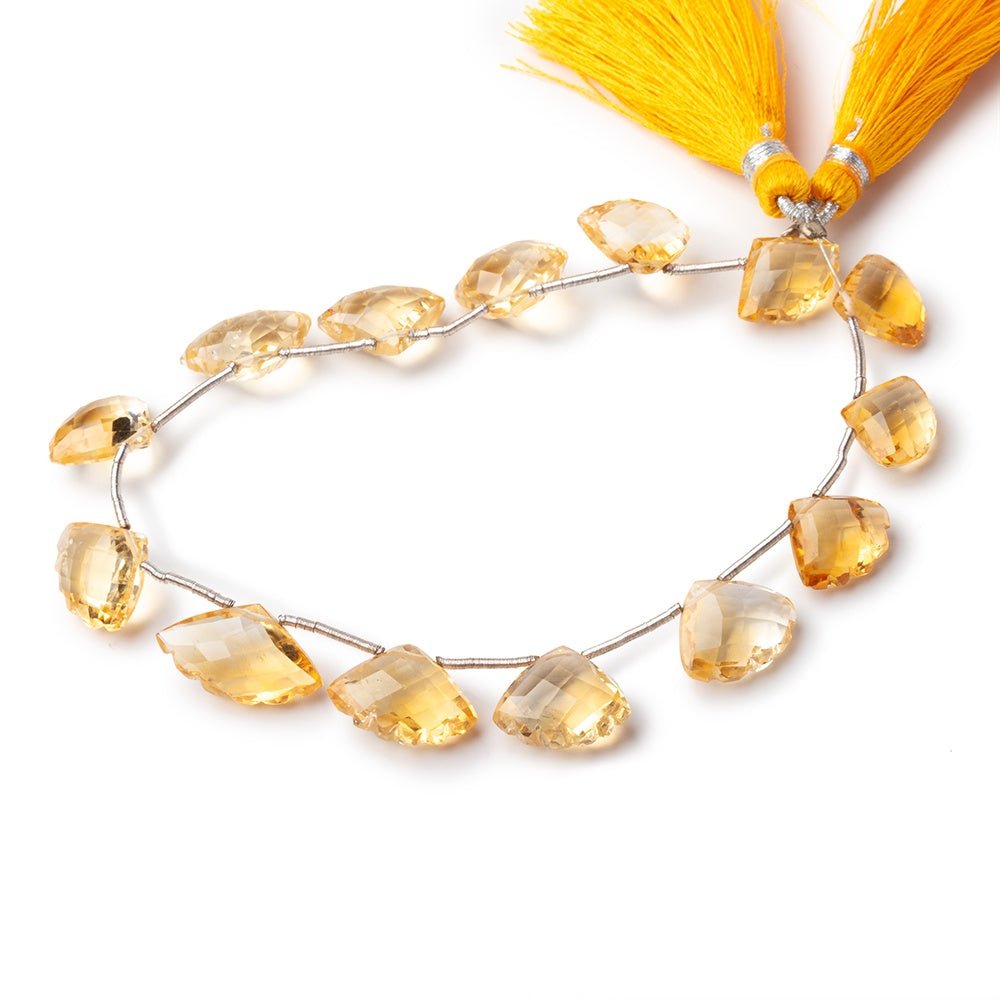 13-17mm Citrine Faceted Fan Beads 8 inch 14 pieces AA