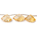 13-17mm Citrine Faceted Fan Beads 8 inch 14 pieces AA
