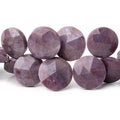 13-17mm Turkish Purple Jade Faceted Coin Beads 7.25 inch 28 pieces