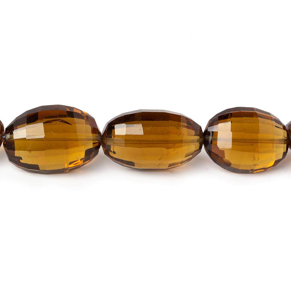 13-18mm Whiskey Quartz Checkerboard Faceted Oval Beads 8 inch 13 pieces
