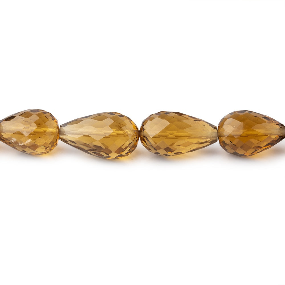 Whiskey Quartz Straight Drilled Tear Drop 16 inch 38 pieces