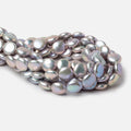 13.5-14mm Silver Rose' Peacock Coin Freshwater Pearls 16 inch 30 pieces AAA