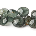 13.5-19mm Moss Aquamarine Faceted Heart Beads 8.5 inch 30 beads