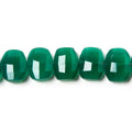 13.5x10.5mm Green Onyx side drilled Faceted Cushion Beads 7 inch 17 pieces