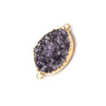25x19mm Gold Leafed Oval Drusy Connector 1 piece
