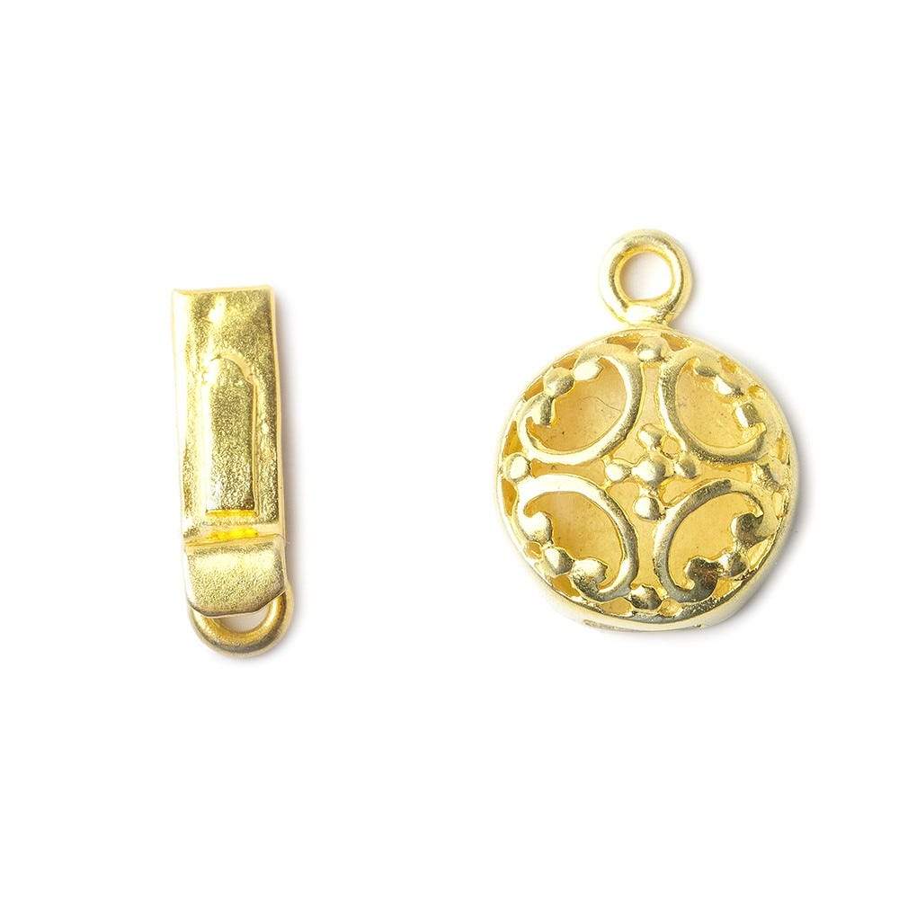 13mm 22kt Gold plated Box Clasp Filigree Design 1 piece