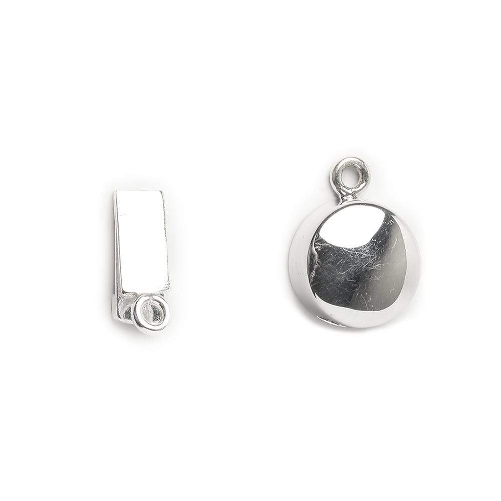 13mm Sterling Silver Box Clasp Plain Coin Design 1 piece