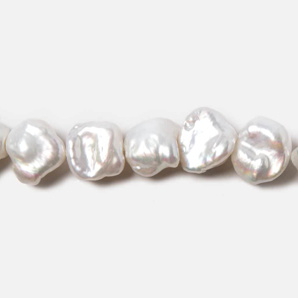 13x10-17x14mm Off White Keshi Side Drilled Freshwater Pearls 16 inch 31 pieces