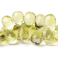 13x10-18x12mm Lemon Quartz Faceted Tear Drop Beads 8 inch 50 pcs AAA
