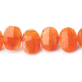13x10mm Carnelian side drilled Faceted Cushion Beads 6 inch 16 pieces