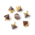 13x10mm Gold Leafed Chocolate Moonstone Pendulum Pendant 1 piece