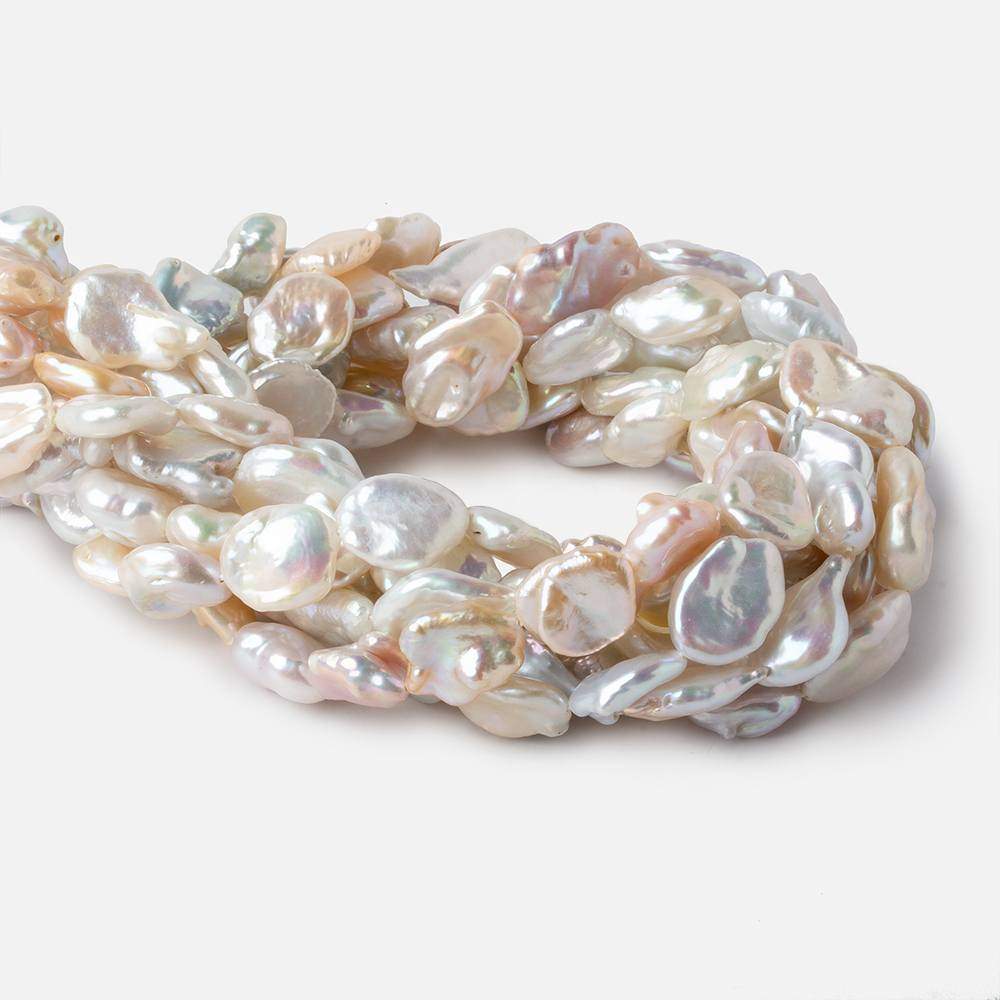 13x12-16x13mm Tri Color straight drilled Keshi Freshwater Pearls 16 inch 23 pieces AA