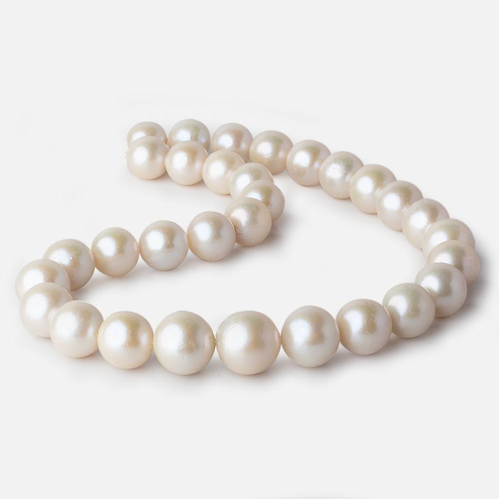 13x13-16x16mm Off White Near Round Freshwater Pearl 17 inch 31 pieces AA